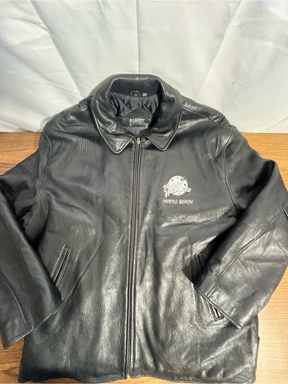 Vintage Planet Hollywood Myrtle Beach Leather Jacket Size XL 37153 & 2084